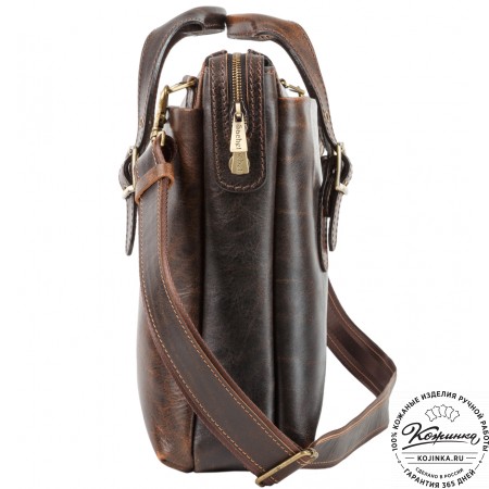 Кожаная деловая сумка "Франклин" (коричневый эксклюзив)